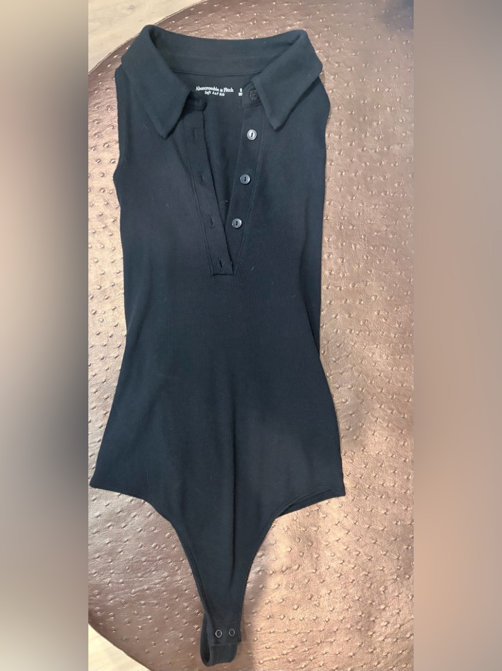NWOT Abercrombie Collared Ribbed Black Bodysuit